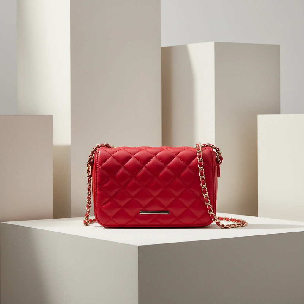 Luxury editorial product photography with abstract architectural forms and studio finish