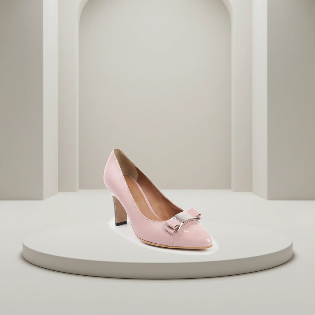 Professional minimal studio product photography with smooth podium and diffused lighting
